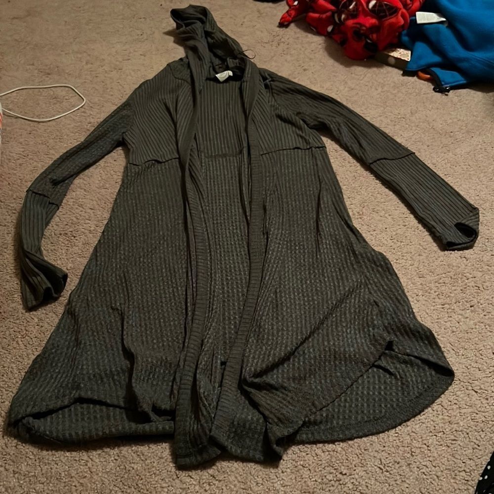 Paper crane large grey open‎ cardigan M